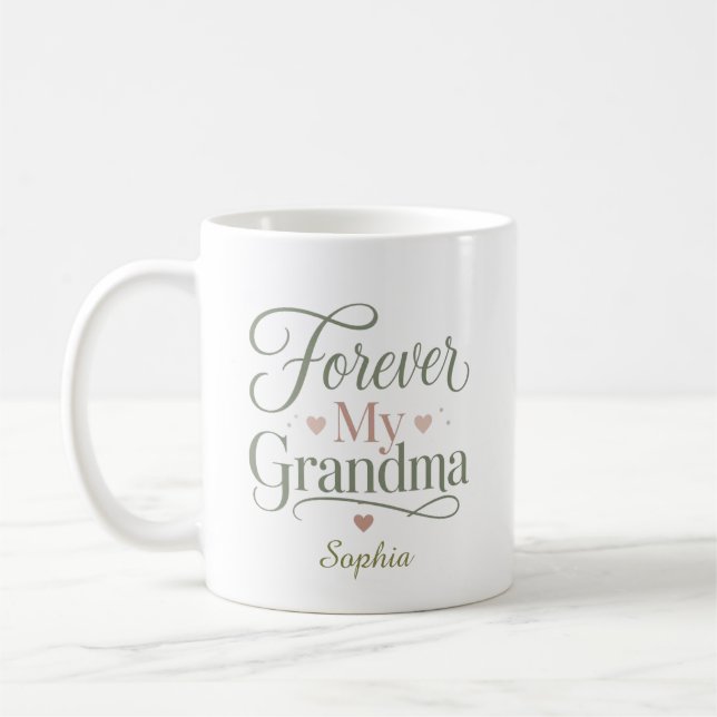 Caneca De Café Minha Avó Para Sempre Presente Personalizado com N (Esquerda)