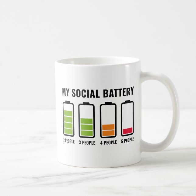 Caneca De Café Minha Bateria Social (Direita)