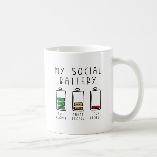 Caneca De Café Minha Bateria Social (Direita)
