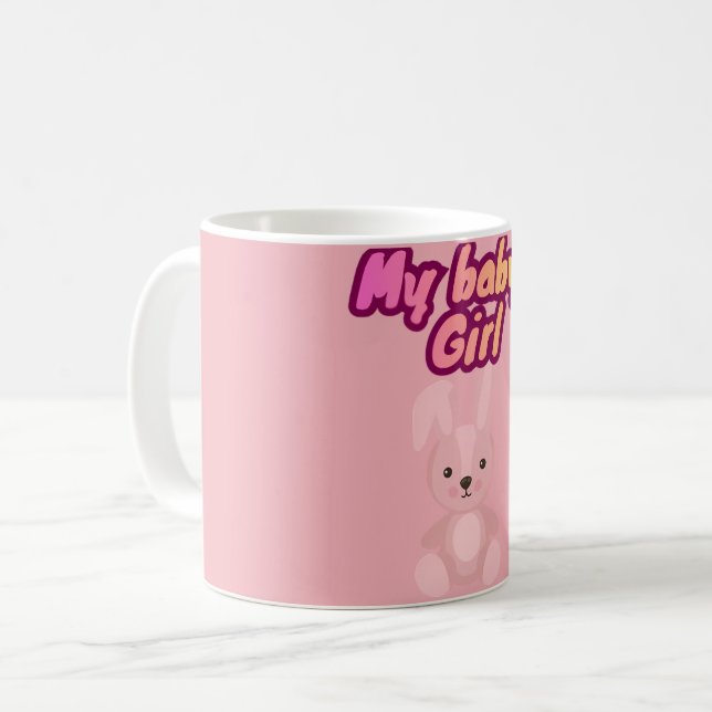 Caneca De Café Minha Bebê Menina Coelhinho Fofo (Frente Esquerda)