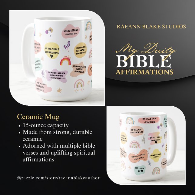 Caneca De Café Minha Bíblia Diária Afirmou Mug Cerâmico (Criador carregado)