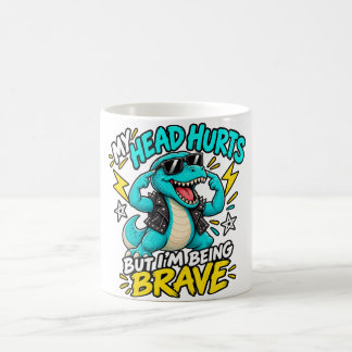 Caneca De Café Minha Cabeça Dói Mas Estou Sendo Corajoso Funny Ro