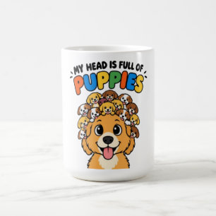 Caneca De Café Minha Cabeça está Cheia de Cachorrinhos Desenho En