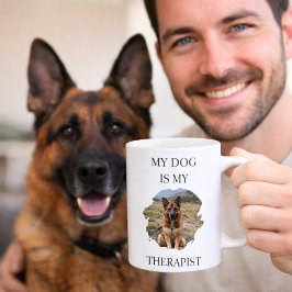 Caneca De Café Minha cadela é minha terapeuta foto preta