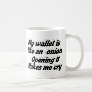 Caneca De Café Minha carteira citação engraçada tipografia preta