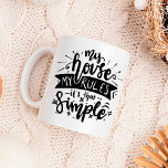 Caneca De Café Minha casa, minhas regras são engraçadas<br><div class="desc">Engraçado Mug para Mães e Pais com a citação "Minha casa,  minhas regras. É tão simples assim." Encontra mais coisas engraçadas da mãe na nossa Engraçada Coleção Mãe.</div>