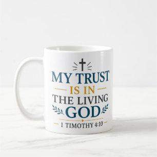 Caneca De Café Minha Confiança Está No Deus Vivo Inspirador Crist