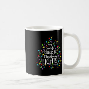 Caneca De Café Minha Cor Favorita É Luz De Natal Engraçada Xmas F