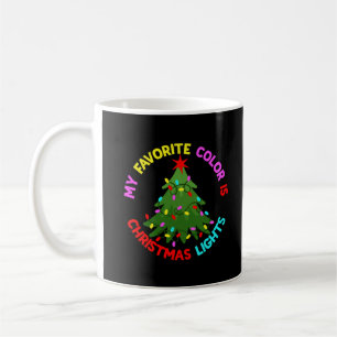 Caneca De Café Minha Cor Favorita é Luzes de Natal-78678