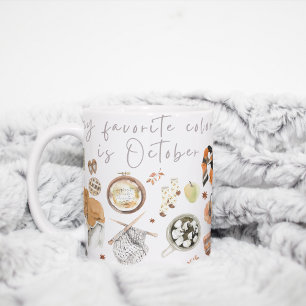 Caneca De Café Minha cor favorita é outubro, Fall Mug
