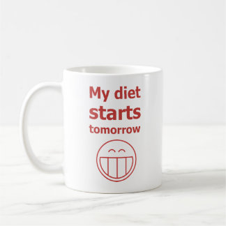 Caneca De Café Minha dieta começa amanhã