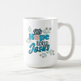 Caneca De Café Minha Esperança Está em Jesus Floral Rosa