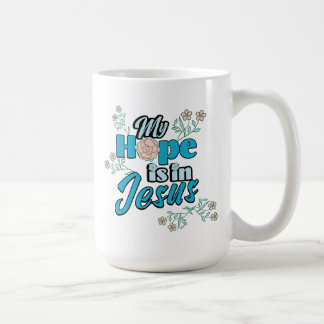 Caneca De Café Minha Esperança Está em Jesus Floral Rosa