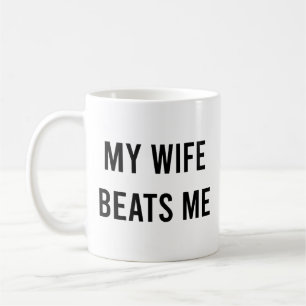 Caneca De Café Minha Esposa Bate Em Mim Marido Engraçado