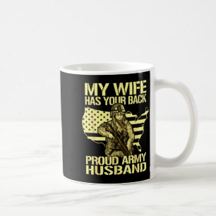 Caneca De Café Minha esposa seu apoio - marido orgulhoso exército