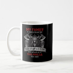 Caneca De Café Minha Família é Protegida Pelo Poder De Odin E Um
