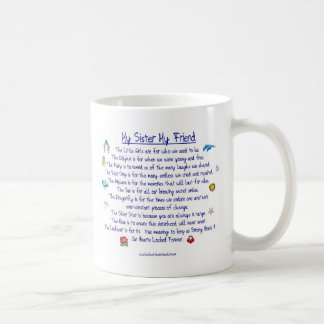 Caneca De Café MINHA IRMÃ meu poema do amigo com gráficos