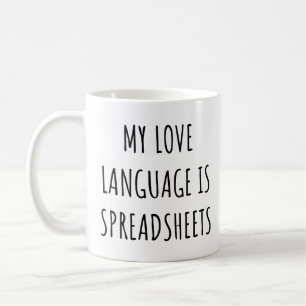 Caneca De Café Minha Linguagem do Amor são Planilhas Divertido Co