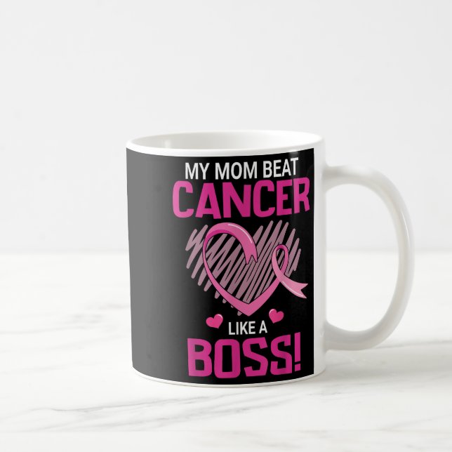 Caneca De Café Minha Mãe Bate No Cancer Da Mama Como Um Sobrevive (Direita)