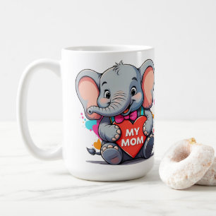 Caneca De Café minha mãe - dia de as mães - elefante