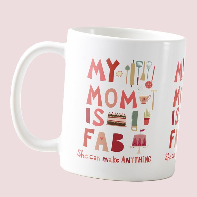 Caneca De Café Minha mãe é Fab (My Mom is Fab mug for Mothers Day, birthday or any other day)