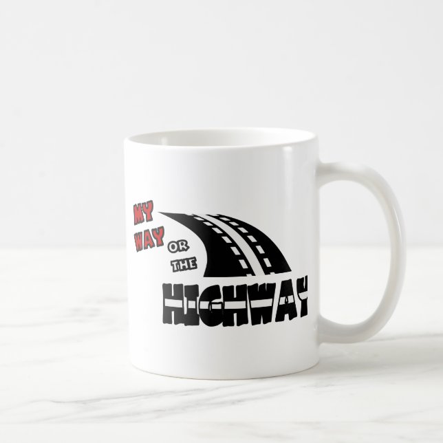 Caneca De Café Minha maneira ou a estrada, 2, com estrada (Direita)