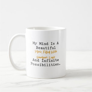 Caneca De Café Minha Mente Números Lógica Possibilidades Infinita