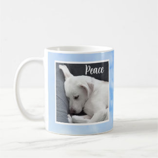 Caneca De Café Minha paz Eu te dou Bíblia Verso Cachorro Azul