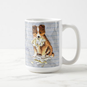 Caneca De Café Minha Sheltie Comeu meu Plano de Lição