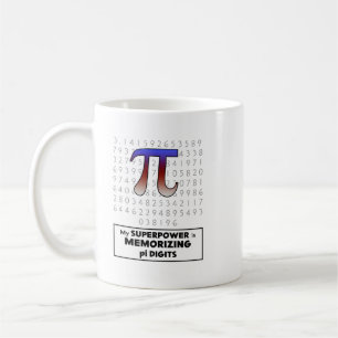 Caneca De Café Minha Superpotência é Memorizar Dígitos Pi