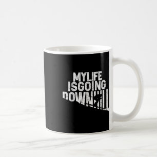 Caneca De Café Minha Vida Está Descendo Esquiando Entusiasta