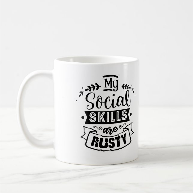 Caneca De Café Minhas habilidades sociais são introvertidas engra (Esquerda)