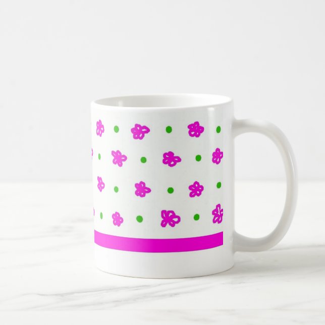 Caneca De Café Mini impressão Floral Clássica bonito Rosa (Direita)