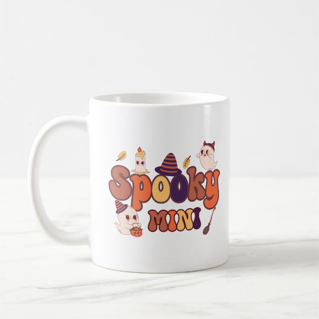 Caneca De Café Mini Mamãe de Halloween Spooky e eu combinando (Esquerda)