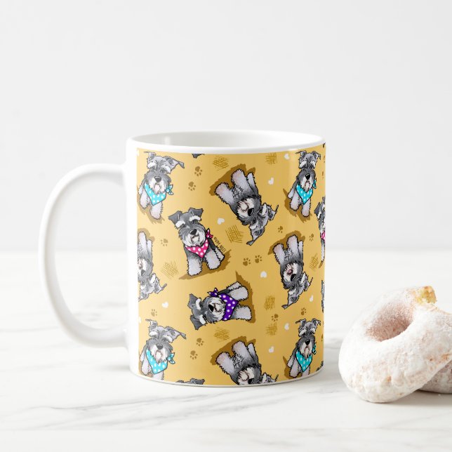 Caneca De Café Mini Schnauzer Sunshine (Com Donut)