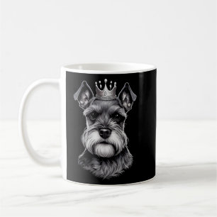 Caneca De Café Miniatura Cachorro Schnauzer Com Um Cachorro Coroa