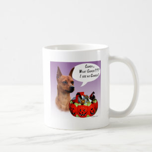 Caneca De Café Miniatura Pinscher Halloween Candy