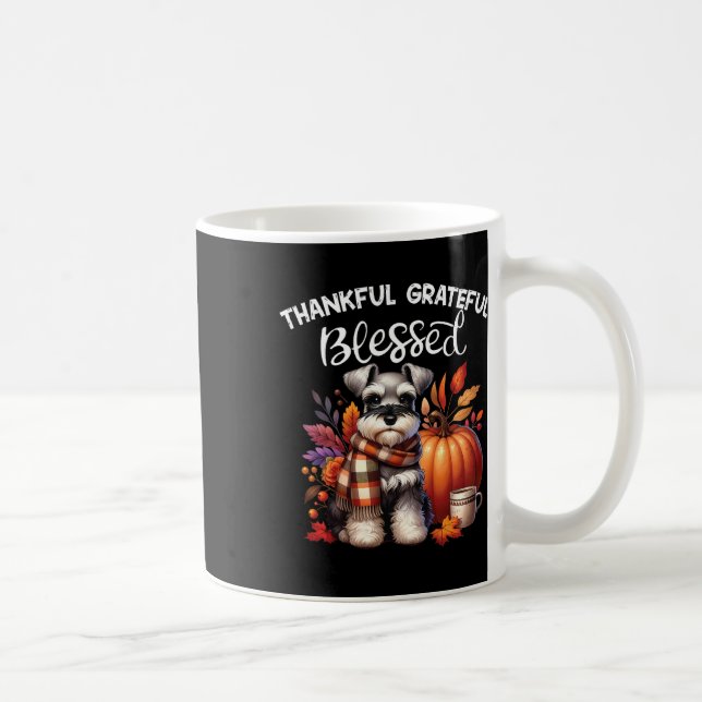 Caneca De Café Miniatura Schnauzer Cachorro Pumpkin Spice Feliz Q (Direita)