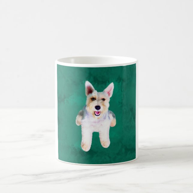 Caneca De Café Miniatura Schnauzer Cão Cachorro - Pintura de Cura (Centro)