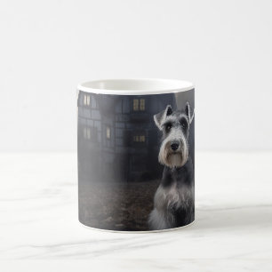 Caneca De Café Miniature Schnauzer Halloween Assustador