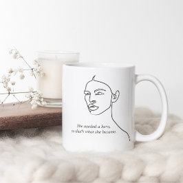 Caneca De Café Mínima Negra Ela Se Tornou Uma Menina De Inspiraçã