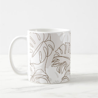 Caneca De Café Minimal botanical art seamless pattern. Tropical m