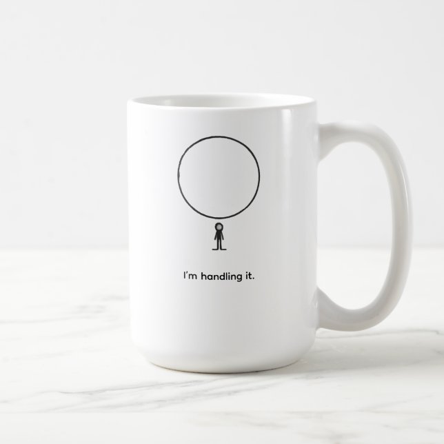 Caneca De Café Minimal Figure Under Pressure Abstract Line Art (Direita)