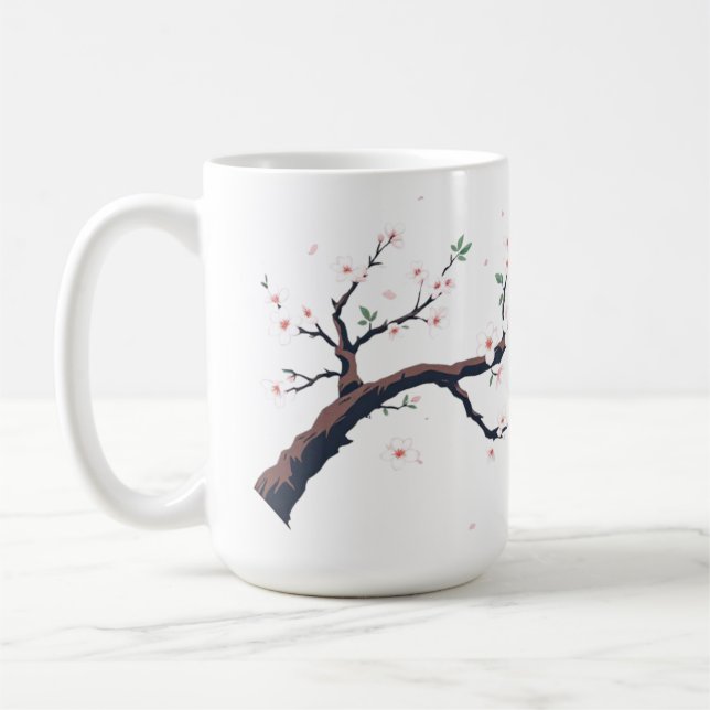 Caneca De Café Minimal Japanese Tree Branch (Esquerda)