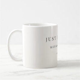 Caneca De Café Minimal Just Engaged Mug | Modern 