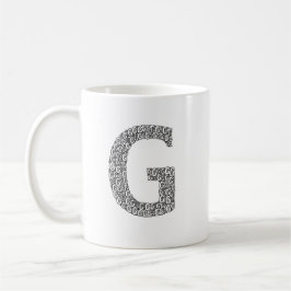 Caneca De Café Minimal Letter G Coffee Mug 