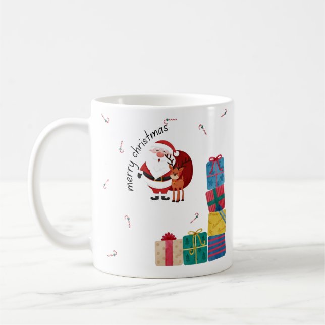 Caneca De Café Minimal Merry Christmas Coffee Mug (Esquerda)
