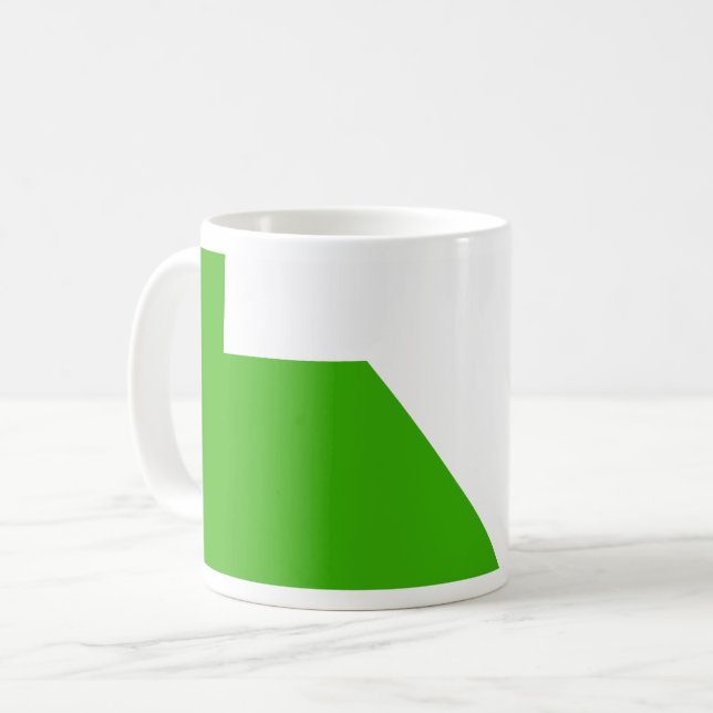 Caneca De Café Minimalismo branco verde (Frente Esquerda)