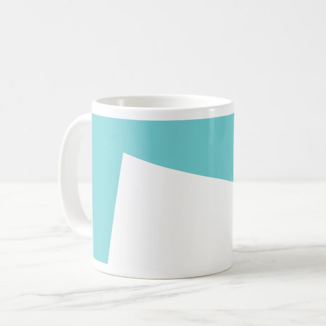 Caneca De Café Minimalismo de abstrato Art Azul Branco (Frente Esquerda)