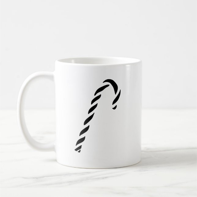 Caneca De Café Minimalist Black Christmas Candy cane (Esquerda)
